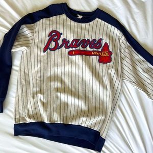 Vintage Pinstripe Atlanta Braves Crewneck Sweatshirt